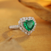 R1526款S925银镀18K白金心形培育彩宝订婚戒指2.65ct 7