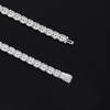 TQB0242-6mm款S925银镀18K白金莫桑钻方形嘻哈手链5.7ct 6