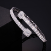 TQB0039款S925银镀18K白金满镶莫桑钻冰晶嘻哈手镯13.1ct 3