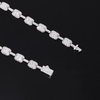 TQB0143款S925银镀18K白金满镶莫桑钻长方形嘻哈手链5.76ct 5