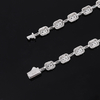 TQB0143款S925银镀18K白金满镶莫桑钻长方形嘻哈手链5.76ct 6