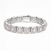 TQB0027-8MM款S925银镀18K白金满镶莫桑钻精工嘻哈网球手链13.75ct 2