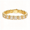 TQB0027-8MM款S925银镀18K白金满镶莫桑钻精工嘻哈网球手链13.75ct 1