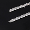 TQB0159-8mm款S925银镀18K白金莫桑钻方形嘻哈手链20.4ct 6