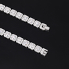 TQB0159-8mm款S925银镀18K白金莫桑钻方形嘻哈手链20.4ct 5