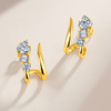 SE0780102款S925银镀18K金莫桑钻C形耳钉1.9ct 4