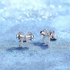 SE0764806款S925银镀18K金莫桑钻蝴蝶结耳钉0.16ct 3